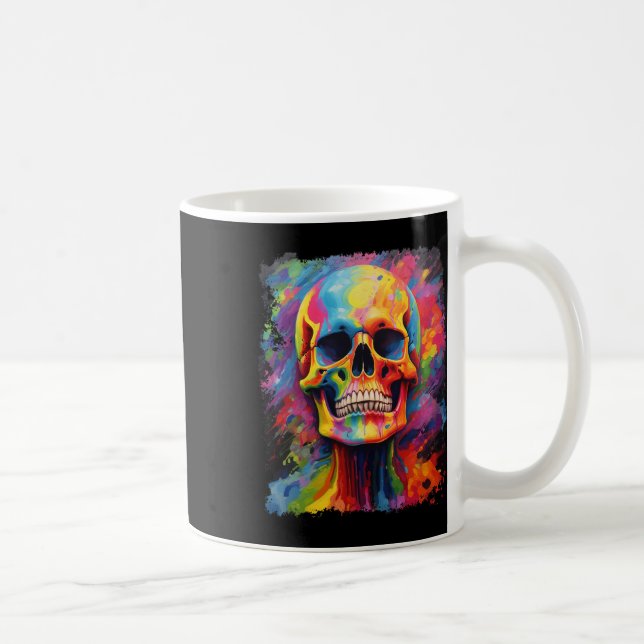 Rainbow Skeleton Anatomie Beängstigendes Halloween Kaffeetasse (Rechts)