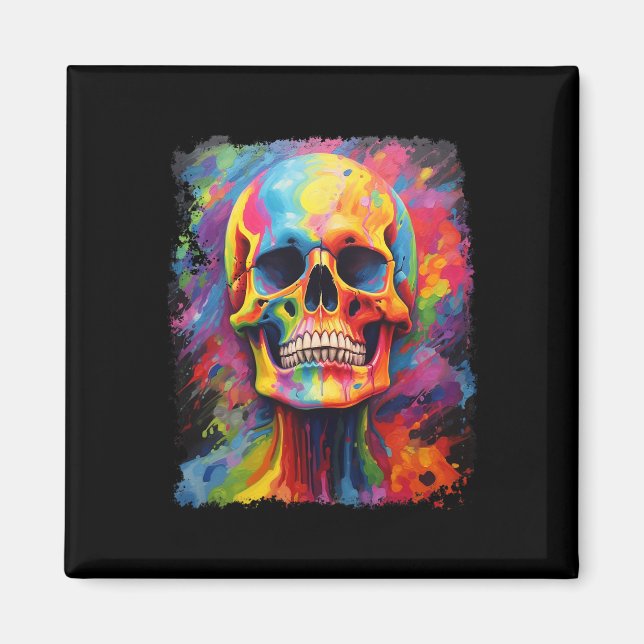 Rainbow Skeleton Anatomie Beängstigendes Halloween Magnet (Vorne)