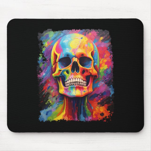 Rainbow Skeleton Anatomie Beängstigendes Halloween Mousepad (Vorne)