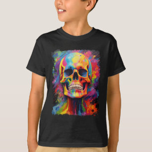 Rainbow Skeleton Anatomie Beängstigendes Halloween T-Shirt