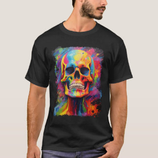 Rainbow Skeleton Anatomie Beängstigendes Halloween T-Shirt