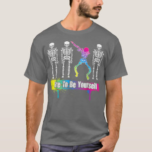 Rainbow Skeleton Verschiedene Gay Pride LGBTQ Awar T-Shirt