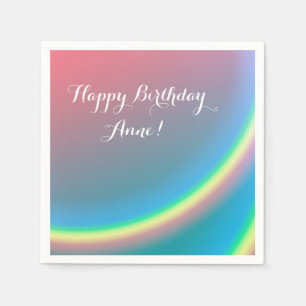 Rainbow Skies Happy Birthday Personalisiert Napkin Serviette