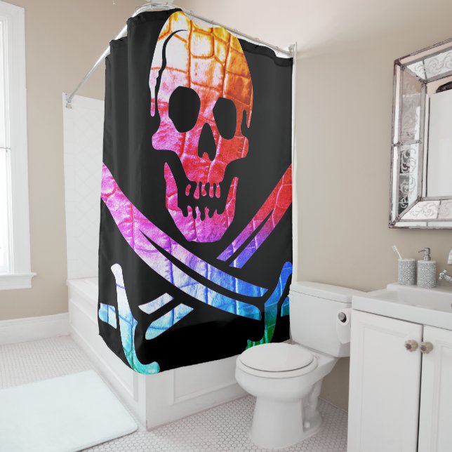 Rainbow Skull Duschvorhang (Beispiel)