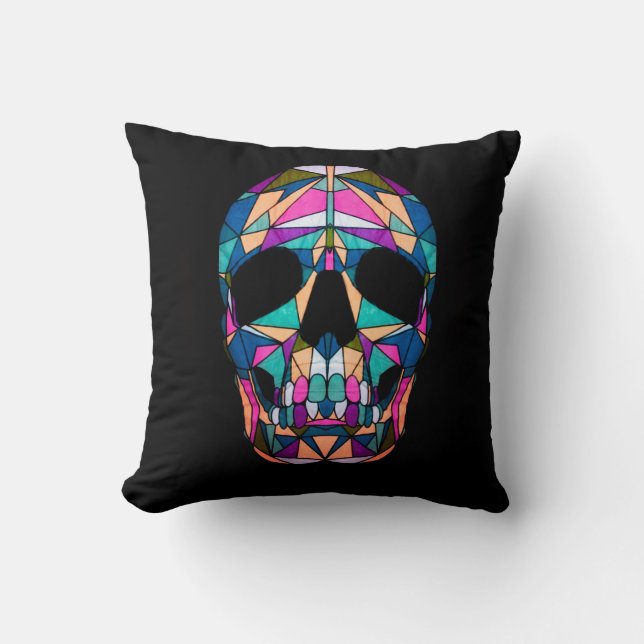 Rainbow Skull Pillow Kissen (Vorderseite)