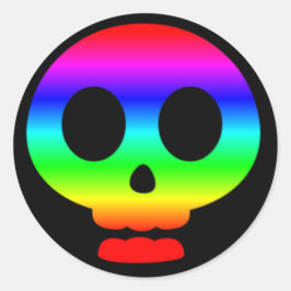 Rainbow Skull Sticker Zwei
