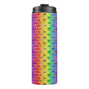 Rainbow Skulls Gay Pride Flag Colors Thermosbecher
