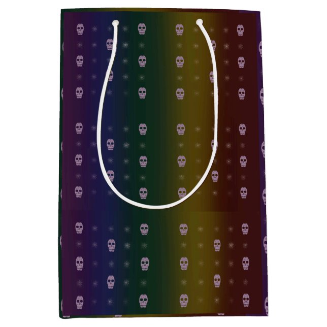 Rainbow Skulls Geschenktasche Mittlere Geschenktüte