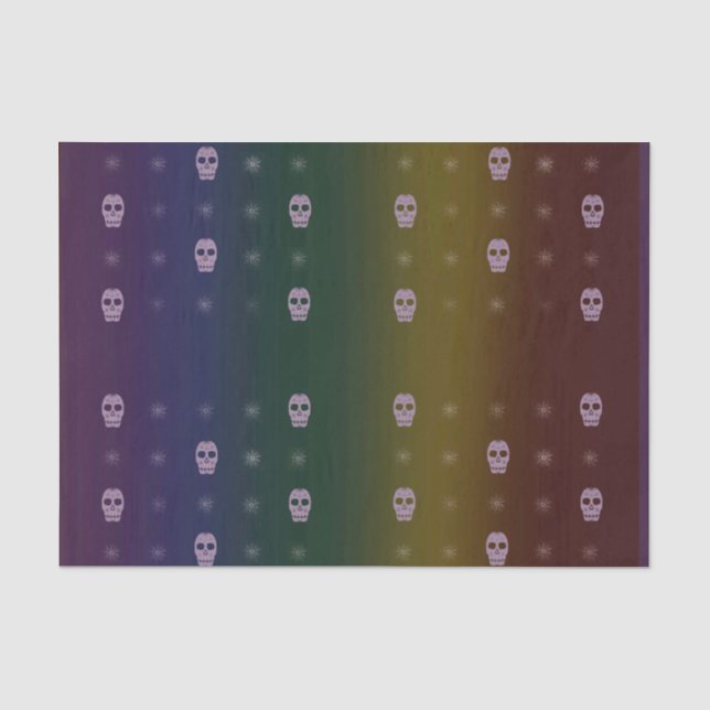 Rainbow Skulls Gewebepapier Seidenpapier (Vorderseite)