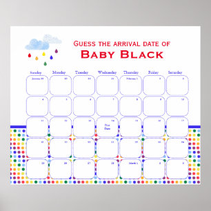 Rainbow Sky Baby Shower schätzt das Fälligkeitspak Poster
