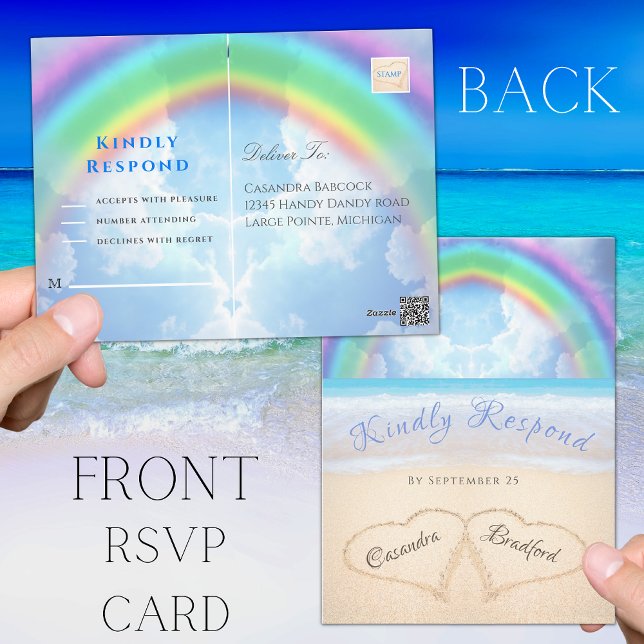 Rainbow Sky Beach Wedding UAWG Postcard Postkarte (Von Creator hochgeladen)