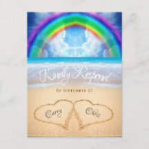 Rainbow Sky Beach Wedding UAWG Postcard