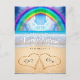 Rainbow Sky Beach Wedding UAWG Postcard Postkarte