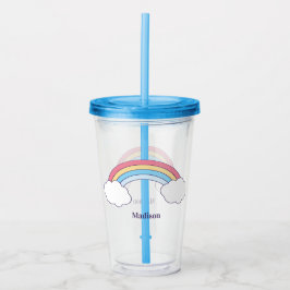 Rainbow Sky individuelle Name Acryltrinkbecher