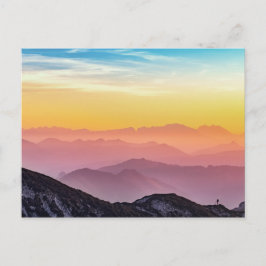 Rainbow Sky Mountains Postcard Postkarte