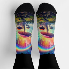 Rainbow Sky Mushroom Socken