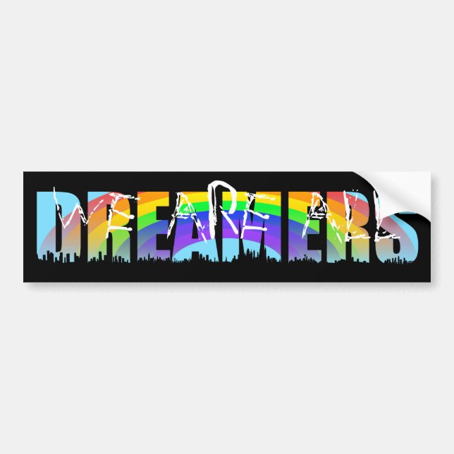 Rainbow Skyline Daca Dreamers 1 Autoaufkleber (Vorne)