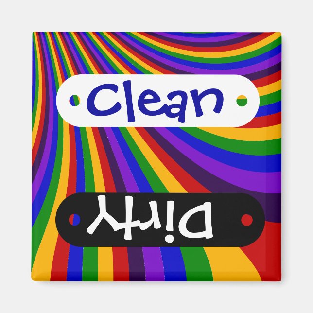 Rainbow Slide - farbenfrohe Streifen Magnet (Vorne)