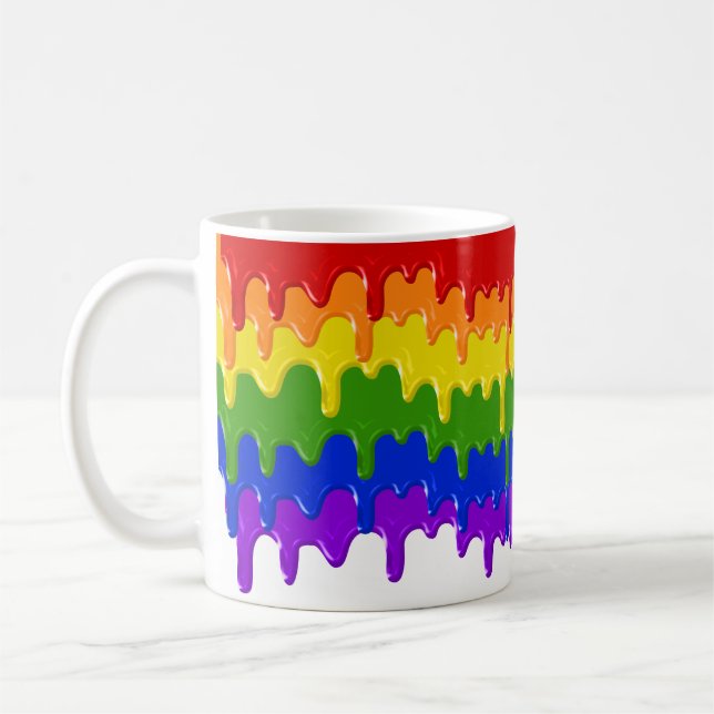 Rainbow Slide Paint Tropfens farbenfroh Kaffeetasse (Links)