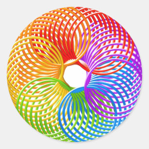RAINBOW SLINKY RING RUNDER AUFKLEBER