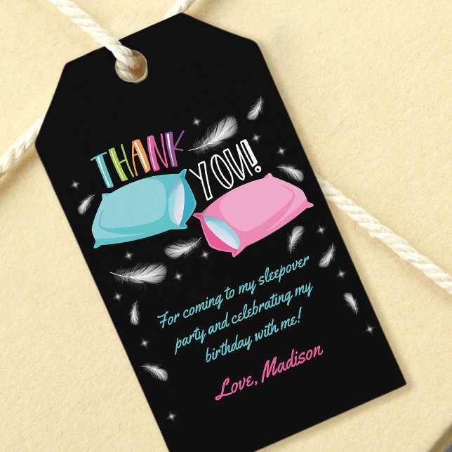 Rainbow Slumber Party Sleepover Vielen Dank Geschenkanhänger (Von Creator hochgeladen)
