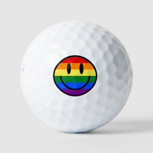 Rainbow Smiley Golfball