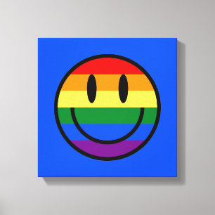 Rainbow Smiley Leinwanddruck