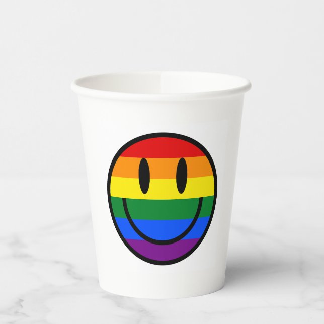 Rainbow-Smiley Pappbecher (Links)