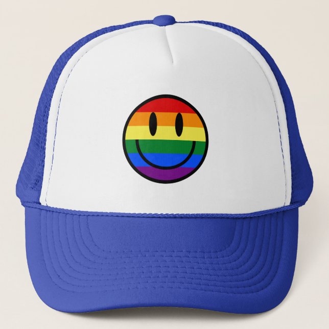 Rainbow Smiley Truckerkappe (Vorderseite)