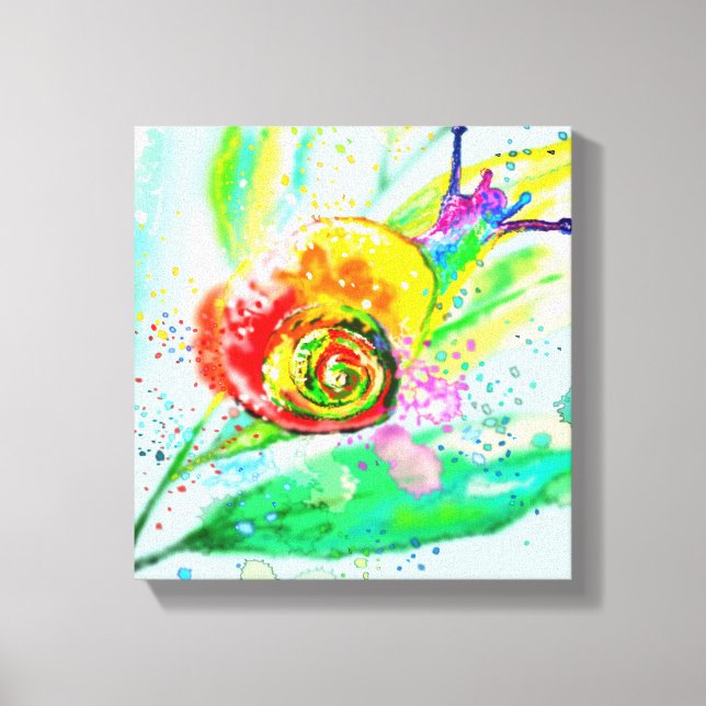 Rainbow Snail Canvas Print - Malerei Leinwanddruck (Vorderseite)