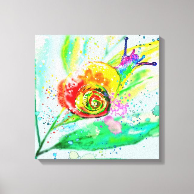 Rainbow Snail Canvas Print - Malerei Leinwanddruck (Vorderseite)
