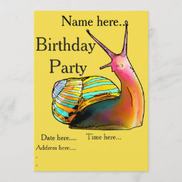 Rainbow Snail Geburtstagseinladungen Einladung
