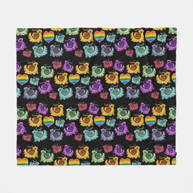 Rainbow Snails Fleecedecke (Vorderseite (Horizontal))