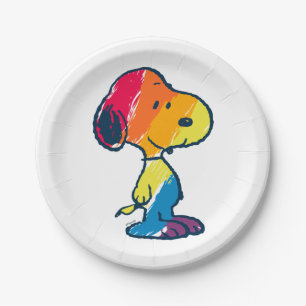 Rainbow Snoopy Pappteller