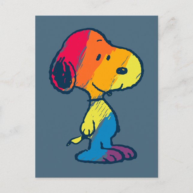 Rainbow Snoopy Postkarte (Vorderseite)