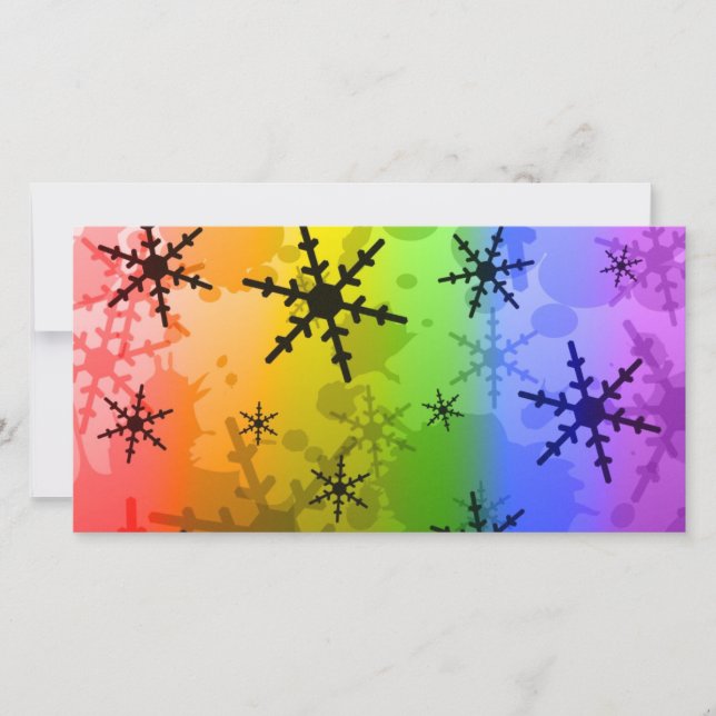 Rainbow Snowflake Feiertagskarte (Vorderseite)