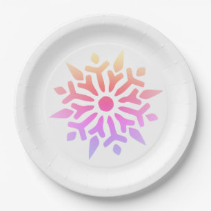 Rainbow Snowflake Pappteller