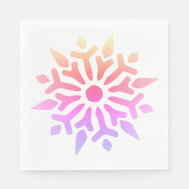 Rainbow Snowflake Serviette (Vorderseite)