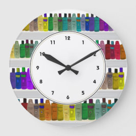 Rainbow Soap Bottles Colorful bathroom clock Große Wanduhr