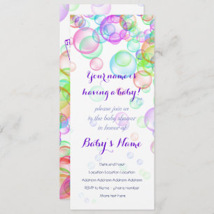 Rainbow Soap Bubbles Baby Dusche Einladung