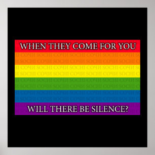 Rainbow - Sochi Protest - Wenn sie für Sie kommen Poster