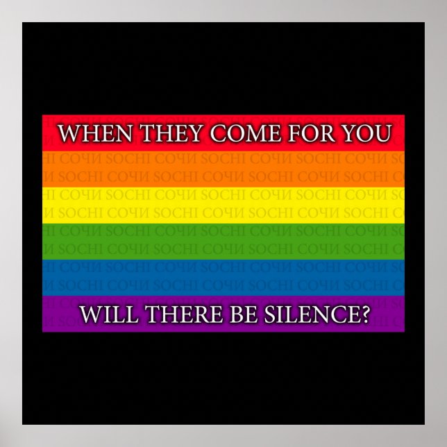 Rainbow - Sochi Protest - Wenn sie für Sie kommen  Poster (Vorne)