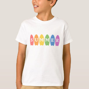 Rainbow Sommer Surfboard Kinder T-Shirt