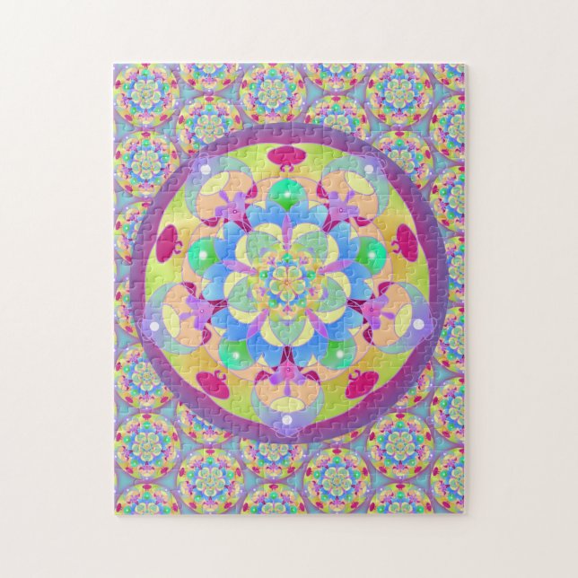 Rainbow Song Mandala Extrem herausfordernd Puzzle (Vertikal)