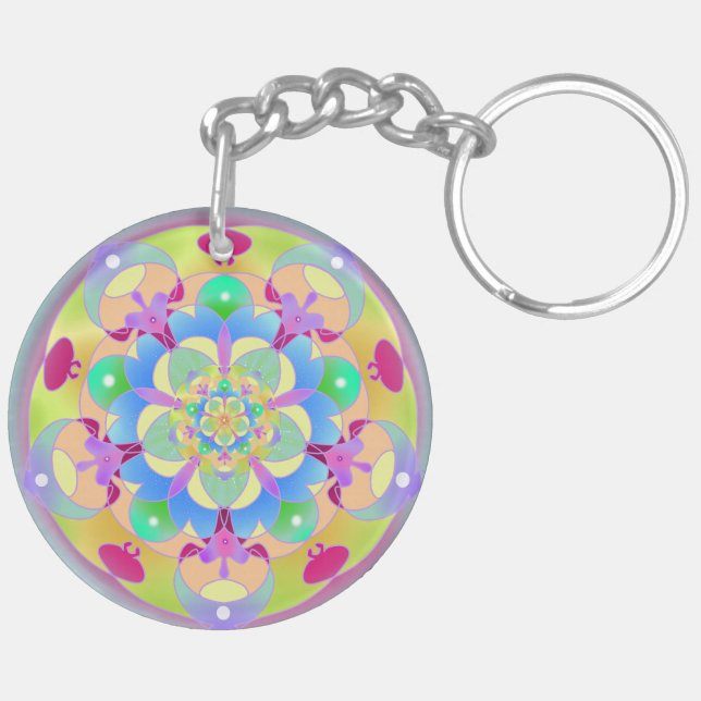 Rainbow Song Mandala Schlüsselanhänger (Rückseite komplett)