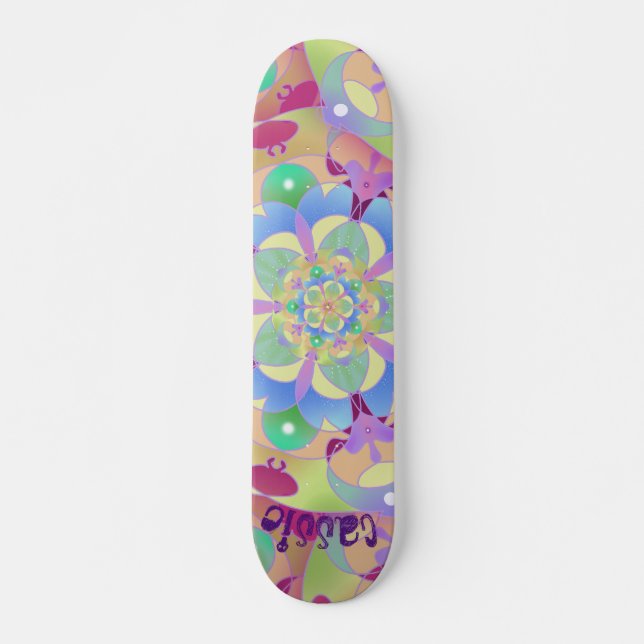Rainbow Song Mandala  Skateboard (Vorne)