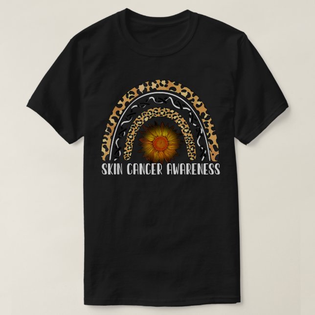Rainbow Sonnenblumen Hautkrebs Bewusstsein  T-Shirt (Design vorne)