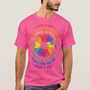 Rainbow Sonnenblumen Liebe ist Liebe LGBT Science T-Shirt