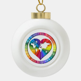 Rainbow Soul Circle Keramik Kugel-Ornament