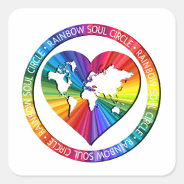 Rainbow Soul Circle Quadratischer Aufkleber